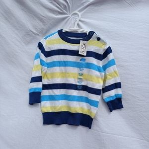 Baby boys striped yellow blue white navy light sweater spring winter fall cotton